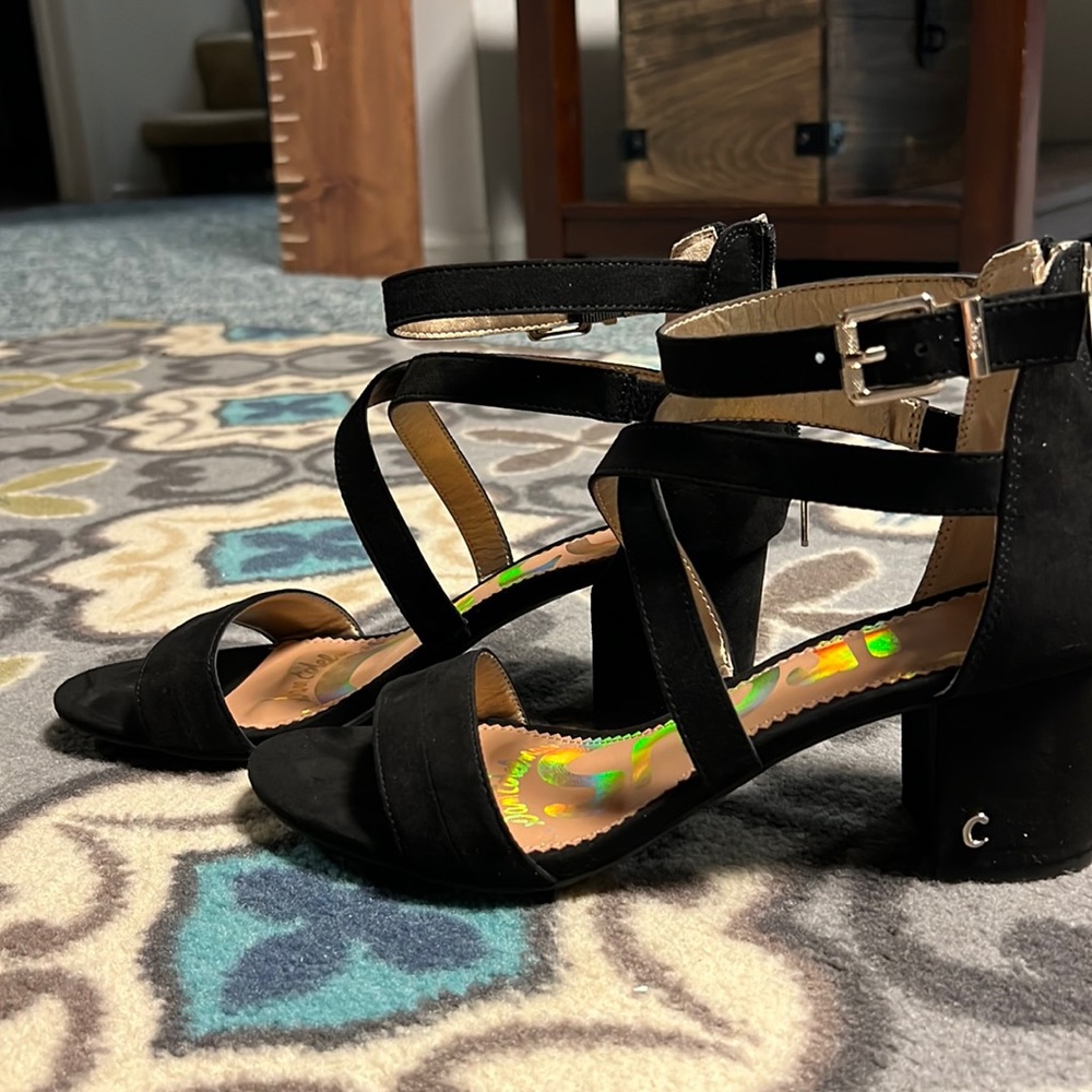 Circus By Sam Black Chunky Heels